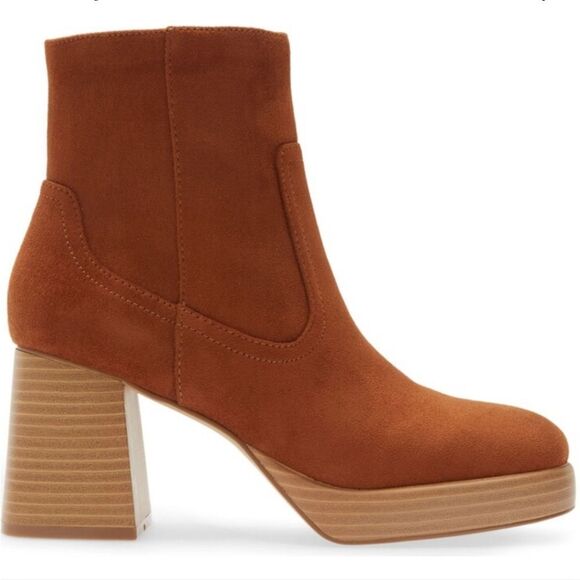 New BP Keyla Platform Bootie Camel Brown Tan Ankle Boots Size 7 - Picture 3 of 7
